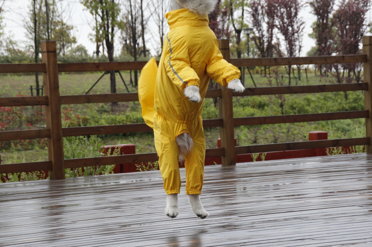 Large Dog Raincoat Waterproof Polyester Safety Reflective Stripe Rain Jacket for Golden Retriever Labrador Husky 8XL-12XL