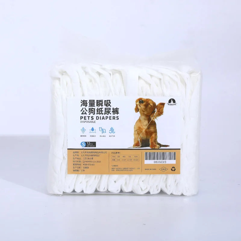 10PCS Disposable Dog Diapers Female Male Super Absorption Physiological Cat Pet Leakproof Nappies Pants Breathable Puppy Short