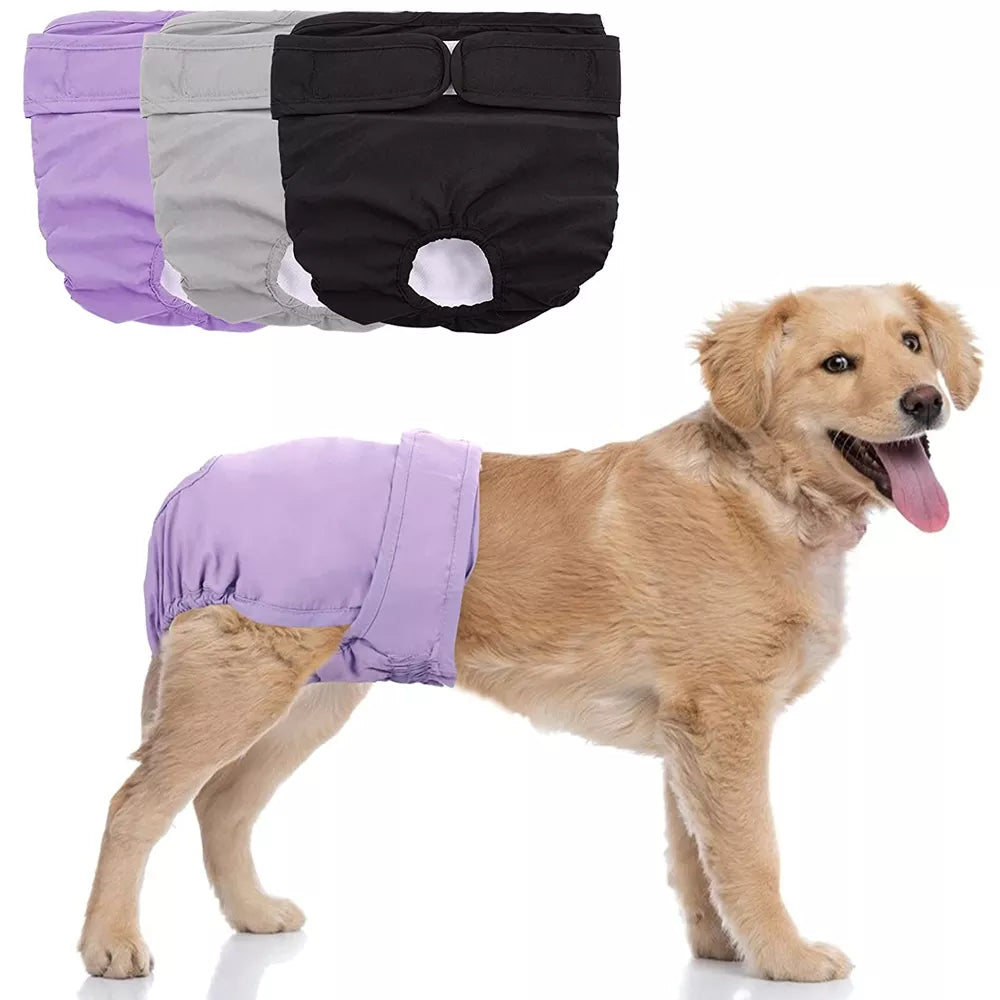 Reusable Female Dog Diapers Warps High Absorbent Doggie Puppy Nappies Adjustable Pet Panties for Small Medium Large Girl Dogs