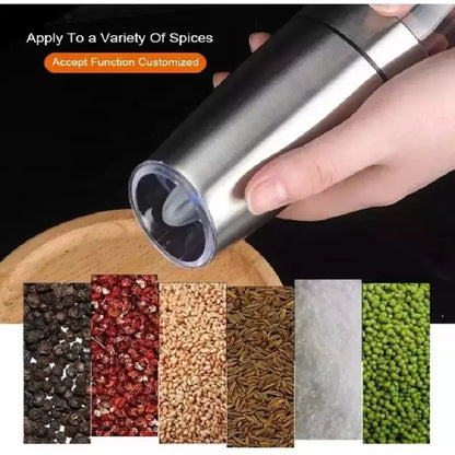 Electric Gravity Salt And Pepper Grinder Mill Set