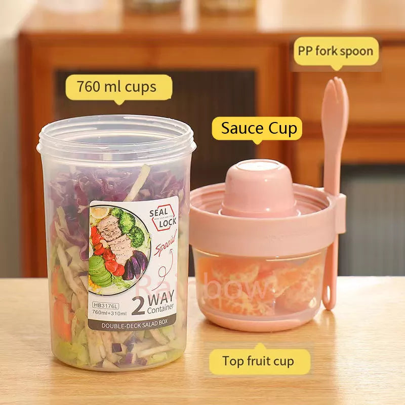 Breakfast Oatmeal Cereal Nut Yogurt Salad Cup Seal Container