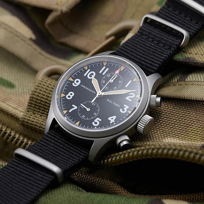 Baltany Quartz Watch for Men Pilot Chronograph Wristwatch VK61 Movement 100m Waterproof Luminous Sapphire Vintage Military Style